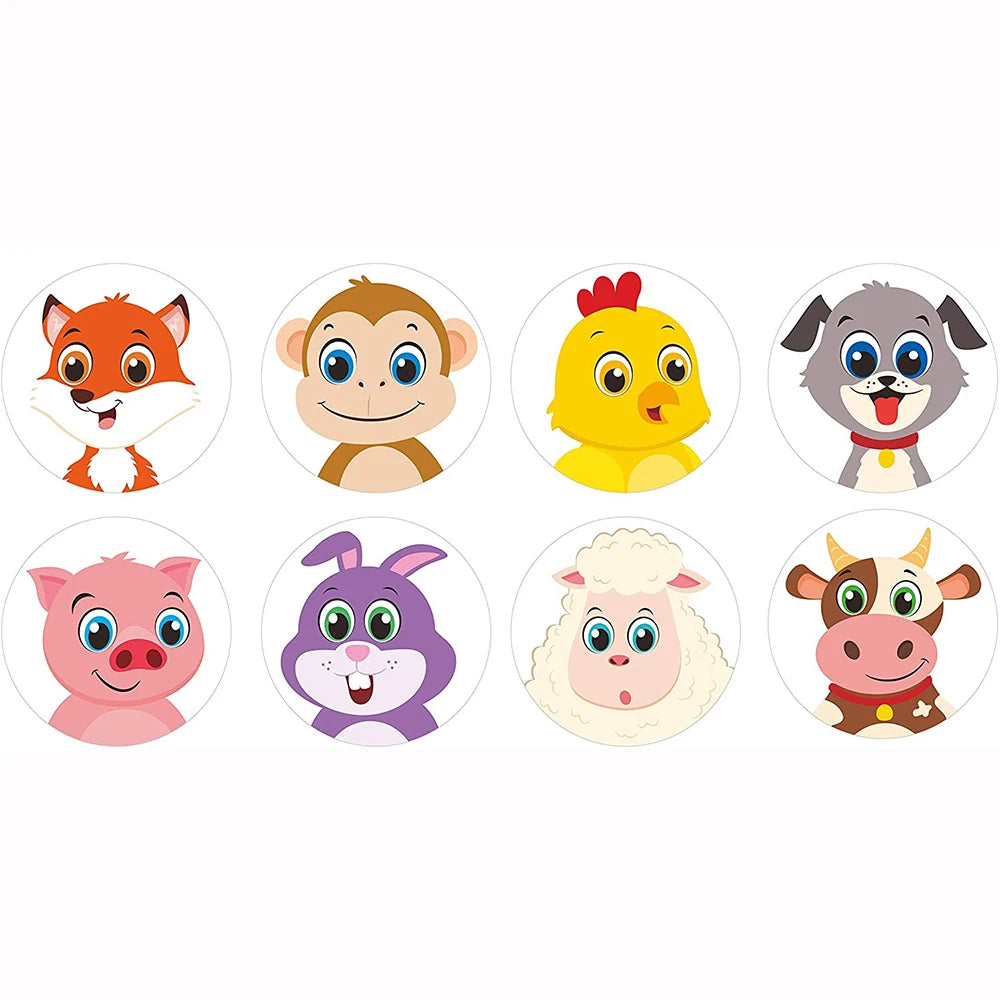 Amaz ..ing  Cartoon Animal Sticker Children Label Thank You Stickers Cute Toy Game Tag DIY Gift Sealing Label Decoration Supplies