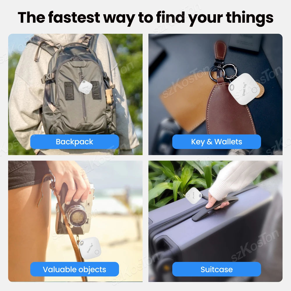 Long Distance Smart Tag GPS Tracker for Air Tag Key Finder Pet Wallet Bike Anti-lost Alarm Mini Locator Works with iOS Find My