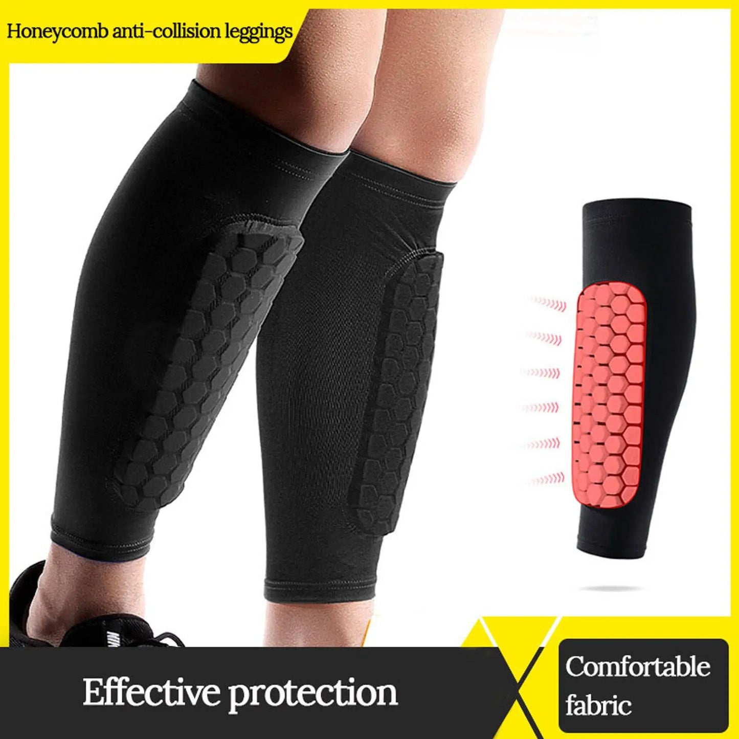 Amazing 1pc Honeycomb Soccer Shin Guards Football Shields Sports Legging Shinguards Leg Sleeves Protective Gear Shank Protector