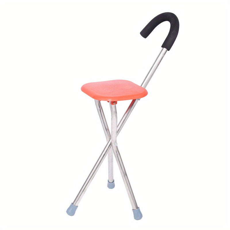 1PC Walking Chair with Cane, Multifunctional Folding Chair, Outdoor Chair