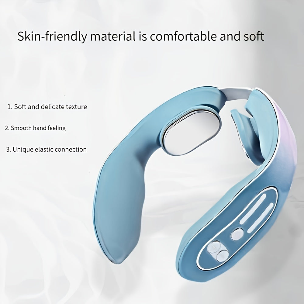 Neck Acupoint Lymphatic Massager, Electric Pulse Neck Massager, Intelligent Heating Neck Massager, Reducing the Appearance of Fat and Wrinkles, Soothing Muscles, for Daily Body Relaxation of Men and Women 