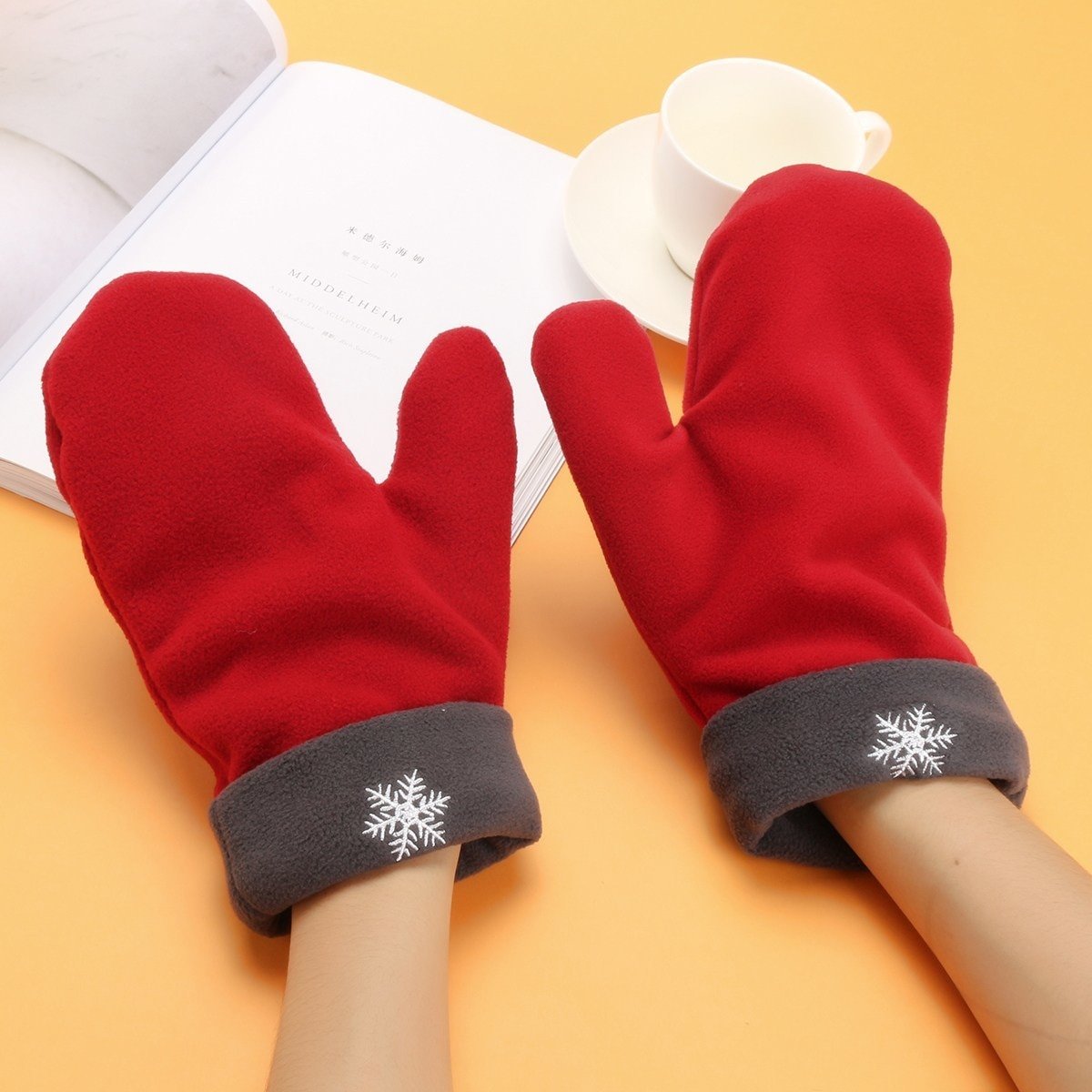 Couple Lovers Gloves Polar Fleece Sweethearts Thicken Winter Warm Lining Glove Christmas Gift Lovers Mittens