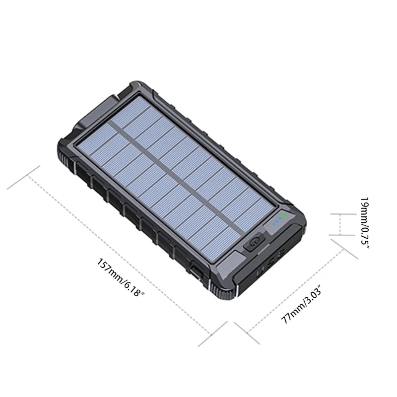 Solar Fast Charging Power Bank Portable 80000mAh Charger Waterproof  External Battery Flashlight For Xiaomi iPhone Samsung - Roy Entreprise