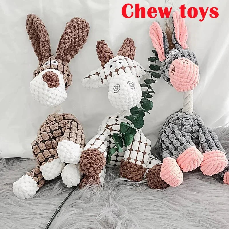 Dog Toys for Small Large Dogs Animal Plush Toy Dog Cat Pet Toy Chew Rope Knot Bone Rope Pet Toys Training Dog Accessories 