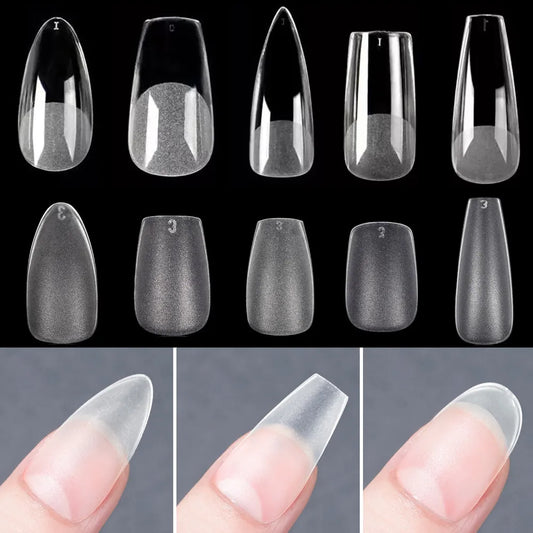 120pcs/bag Matte Press On Nail Tips Soft Full Cover False Nails Oval Almond Sculpted Fake Nail