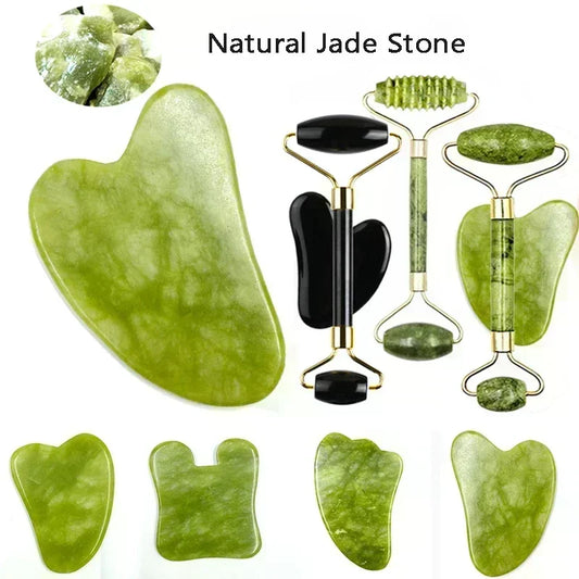 Natural Jade Face Massager Gua Sha Stone Face Guasha Masaje Facial Board Acupoint Eye Care SPA Massager Tool facial massage 