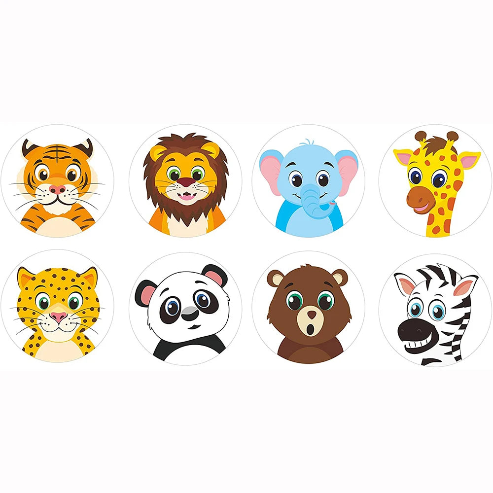 Amaz..ing Cartoon Animal Sticker Children Label Thank You Stickers Cute Toy Game Tag DIY Gift Sealing Label Decoration Supplies 