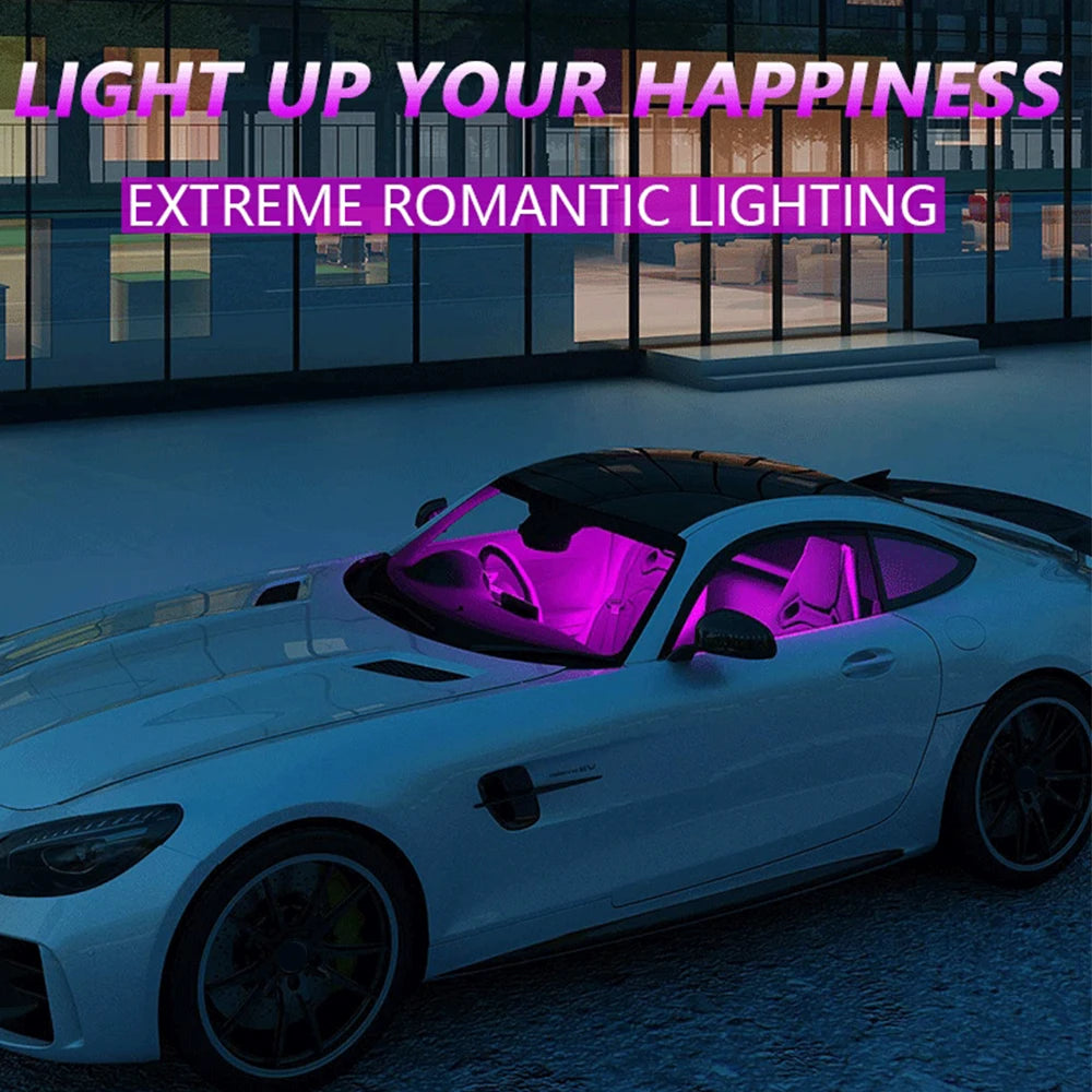Car Lights 24 Led Bar Automotive Strip Universal Mood Foot Light Cigarette Lighter USB Decorative Atmosphere Lamp Signal Lamp
