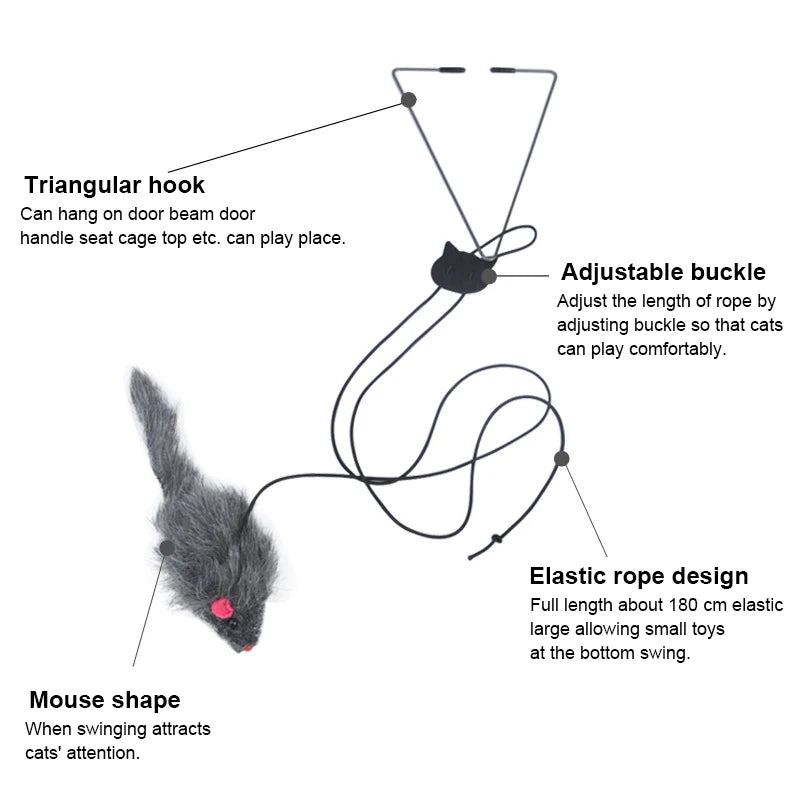 Interactive Cat Toy Hanging Clip Door Plush Mouse Self-hi Hanging Door Elastic Funny Cat Toy Juguetes Para Gatos Rascador Gato