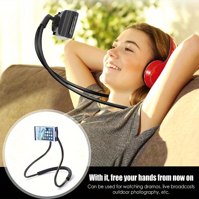 Amaz ...ing 360 Degree Adjustable Cell Phone Holder Can Be Hung Around The Neck And Tightened To Stay Stable And Lie On The Bed To Watch TV Shows, Freeing Both Hands