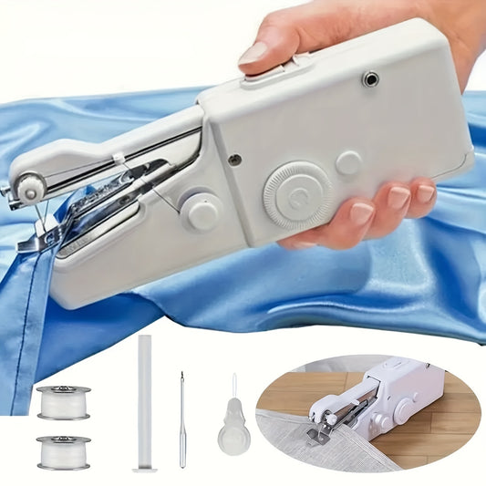 Amazing 1pc Portable Sewing Machine Mini Hand Sewing Machine, Fast and Portable Hand Sewing for Fabric, Clothes (Batteries Not Included, Bring 4 AAA Batteries)